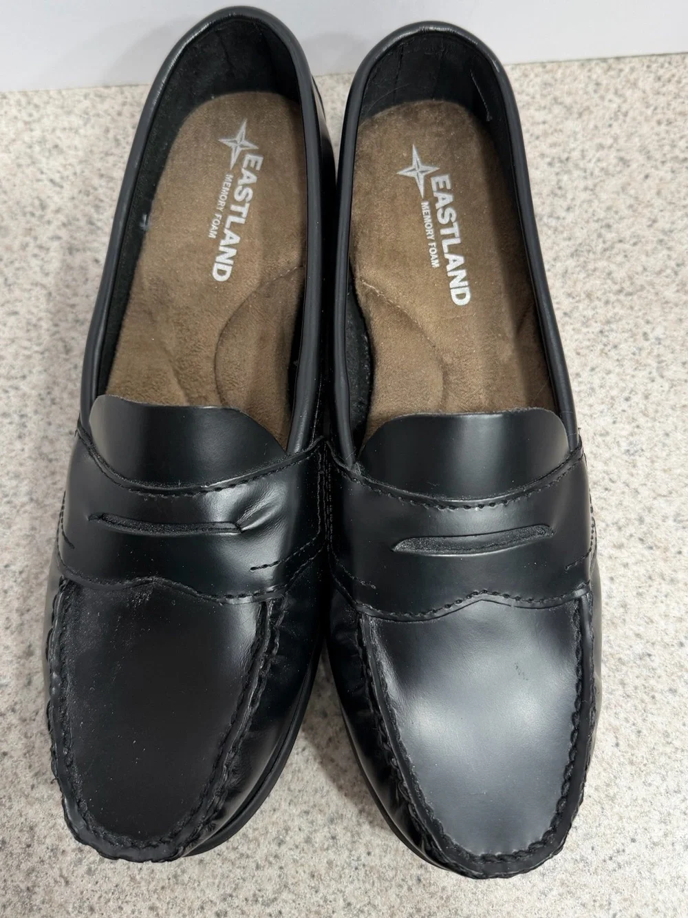 EASTLAND Memory Foam Leather Classic II Penny Loafer Shoe -Women's Size 7M Black